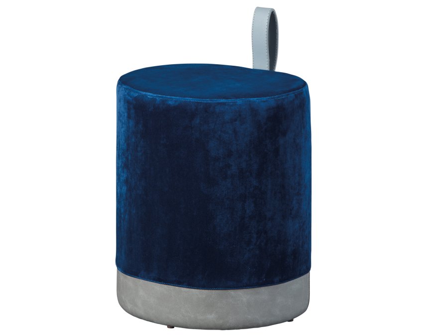 NORDIC LIVING COLLECTION Osane pall i sammetsbl�tt med PU-handtag, f�rvaringsutrymme och b�rrem i konstl�der