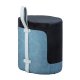 NORDIC LIVING COLLECTION Osane pall i svart sammet med PU-handtag, f�rvaringsutrymme och b�rrem i konstl�der