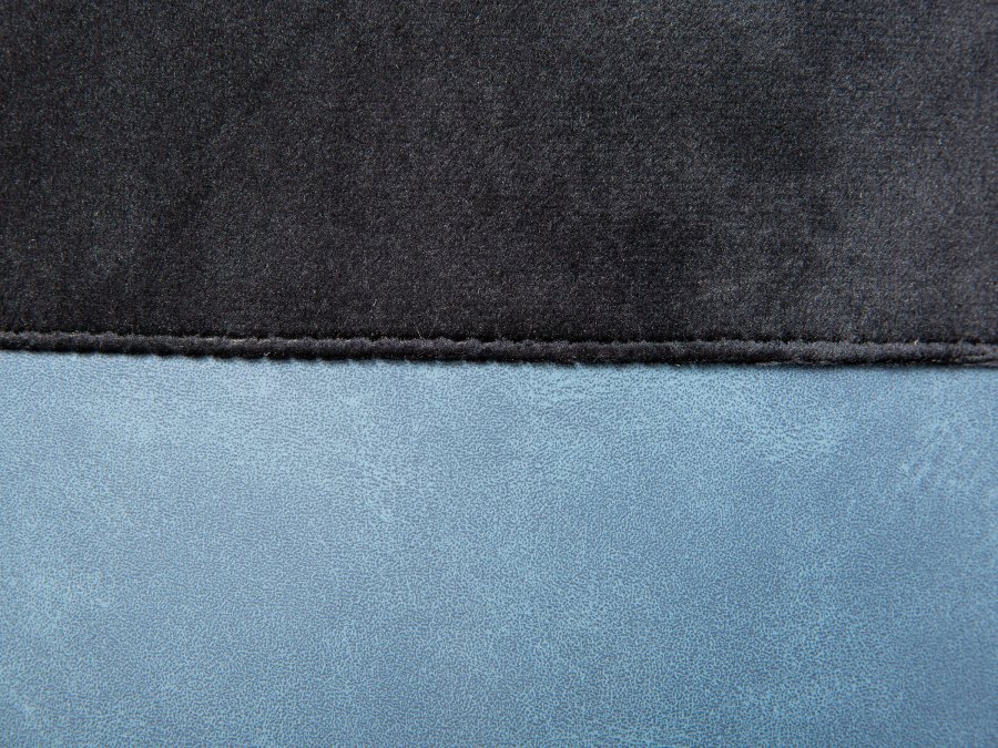 NORDIC LIVING COLLECTION Osane pall i svart sammet med PU-handtag, f�rvaringsutrymme och b�rrem i konstl�der
