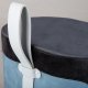 NORDIC LIVING COLLECTION Osane pall i svart sammet med PU-handtag, f�rvaringsutrymme och b�rrem i konstl�der