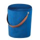 NORDIC LIVING COLLECTION Papua-pall i sammetsbl�tt med PU-handtag, f�rvaringsutrymme och b�rrem i konstl�der
