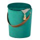 NORDIC LIVING COLLECTION Papua-pall i gr�n sammet med PU-handtag, f�rvaringsutrymme och b�rrem i konstl�der