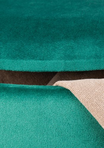 NORDIC LIVING COLLECTION Papua-pall i gr�n sammet med PU-handtag, f�rvaringsutrymme och b�rrem i konstl�der
