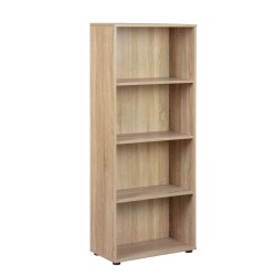 NORDIC LIVING KOLLEKTION Parini 3 4F bokhylla, med 3 hyllor - naturlig melamin i Sonoma-ekfinish