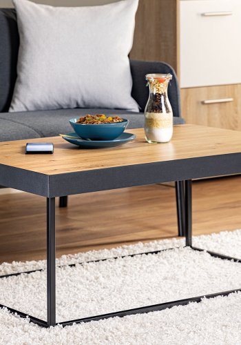 NORDIC LIVING COLLECTION Inter Link salongbord Passione Artisan eik beiset med svart metallramme