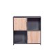 NORDIC LIVING COLLECTION Pepeto frittst�ende bokhylle med 2 d�rer og 2 rom, h�ndlaget eik/antrasitt