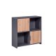 NORDIC LIVING COLLECTION Pepeto frittst�ende bokhylle med 2 d�rer og 2 rom, h�ndlaget eik/antrasitt