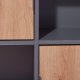 NORDIC LIVING COLLECTION Pepeto frittst�ende bokhylle med 2 d�rer og 2 rom, h�ndlaget eik/antrasitt