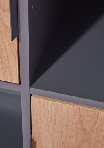 NORDIC LIVING COLLECTION Pepeto frittst�ende bokhylle med 2 d�rer og 2 rom, h�ndlaget eik/antrasitt