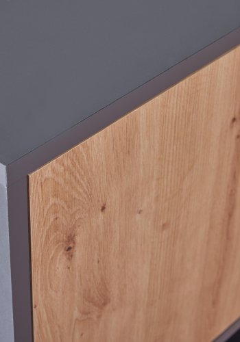 NORDIC LIVING COLLECTION Pepeto frittst�ende bokhylle med 2 d�rer og 2 rom, h�ndlaget eik/antrasitt