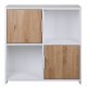 NORDIC LIVING COLLECTION Pepeto 2T frittst�ende hylle i h�ndlaget eik/hvit med 2 rom og 2 d�rer