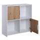 NORDIC LIVING COLLECTION Pepeto 2T frittst�ende hylle i h�ndlaget eik/hvit med 2 rom og 2 d�rer