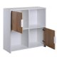 NORDIC LIVING COLLECTION Pepeto 2T frittst�ende hylle i h�ndlaget eik/hvit med 2 rom og 2 d�rer