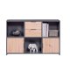NORDIC LIVING COLLECTION Pepeto kommode med 2 d�rer, 2 skuffer og 3 rom, h�ndlaget eik/antrasitt