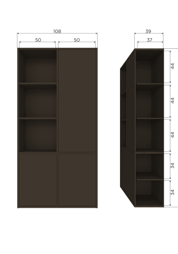 WOOOD Meggy oppbevaringsskap h�yre 108 cm furu mellombrun [Fsc]