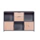 NORDIC LIVING COLLECTION Pepeto kommode med 2 d�rer, 2 skuffer og 3 rom, h�ndlaget eik/antrasitt