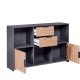 NORDIC LIVING COLLECTION Pepeto kommode med 2 d�rer, 2 skuffer og 3 rom, h�ndlaget eik/antrasitt
