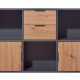 NORDIC LIVING COLLECTION Pepeto kommode med 2 d�rer, 2 skuffer og 3 rom, h�ndlaget eik/antrasitt
