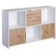 NORDIC LIVING COLLECTION Pepeto 2T2S kommode i h�ndlaget eik/hvit med 3 rom og 3 d�rer