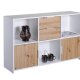 NORDIC LIVING COLLECTION Pepeto 2T2S kommode i h�ndlaget eik/hvit med 3 rom og 3 d�rer