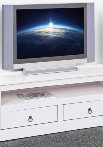 NORDIC LIVING COLLECTION Provence 3 TV-konsol, furu, vit, med 2 l�dor