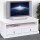 NORDIC LIVING COLLECTION Provence 3 TV-konsol, furu, vit, med 2 l�dor