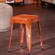 NORDIC LIVING COLLECTION Reema Metallpall, kopparfinish/l�dersits, set om 4