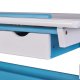 NORDIC LIVING COLLECTION Pijii skrivbord, vit petrol, massivt tr�, h�jdjusterbart med tippbart hyllplan