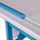 NORDIC LIVING COLLECTION Pijii skrivbord, vit petrol, massivt tr�, h�jdjusterbart med tippbart hyllplan