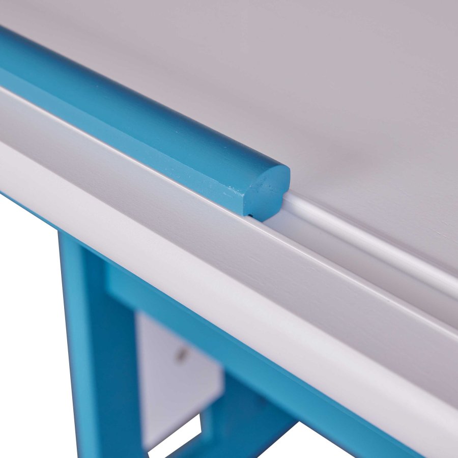 NORDIC LIVING COLLECTION Pijii skrivbord, vit petrol, massivt tr�, h�jdjusterbart med tippbart hyllplan