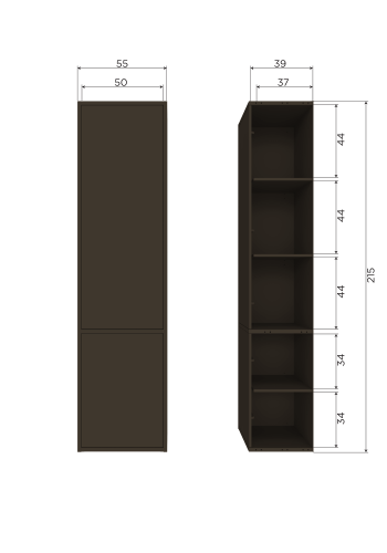WOOOD Meggy Lite Oppbevaringsskap 55 cm Furu Mellombrun [Fsc]