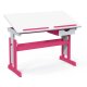 NORDIC LIVING COLLECTION Pijii skrivbord, vitt och rosa, massivt tr�, h�jdjusterbart med tippbart hyllplan