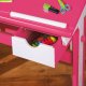 NORDIC LIVING COLLECTION Pijii skrivbord, vitt och rosa, massivt tr�, h�jdjusterbart med tippbart hyllplan