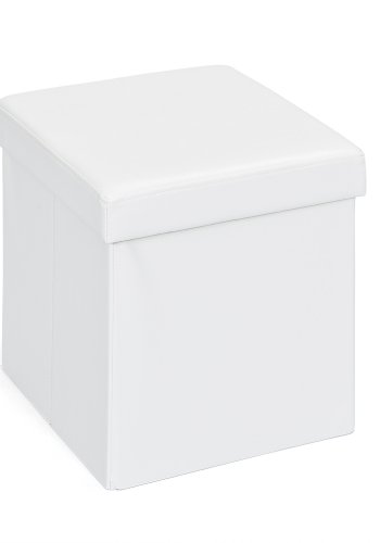 NORDIC LIVING COLLECTION Setti liten vit hopf&auml;llbar l�da med sittdyna