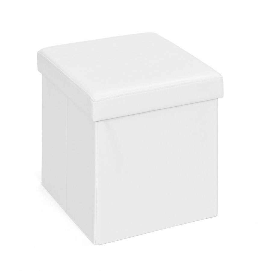NORDIC LIVING COLLECTION Setti liten vit hopf&auml;llbar l�da med sittdyna