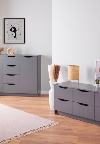 NORDIC LIVING COLLECTION Silenzia byr� med 6 rymliga l�dor f�r enkel f�rvaring i grafitgr�tt