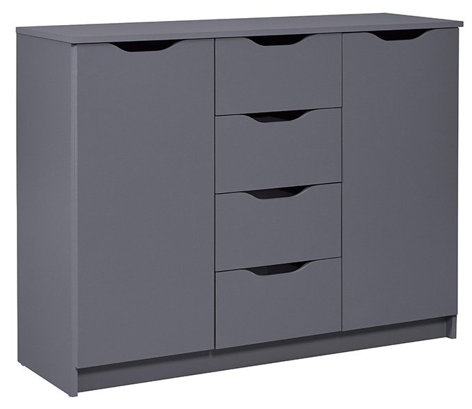 NORDIC LIVING COLLECTION Silenzia byr�, 2 d�rrar, 4 l�dor, grafitgr�