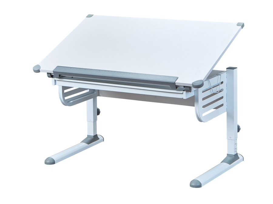 NORDIC LIVING COLLECTION Scalare-skrivbord med l�da med tryckfunktion, h�jdjusterbart med tippbart hyllplan