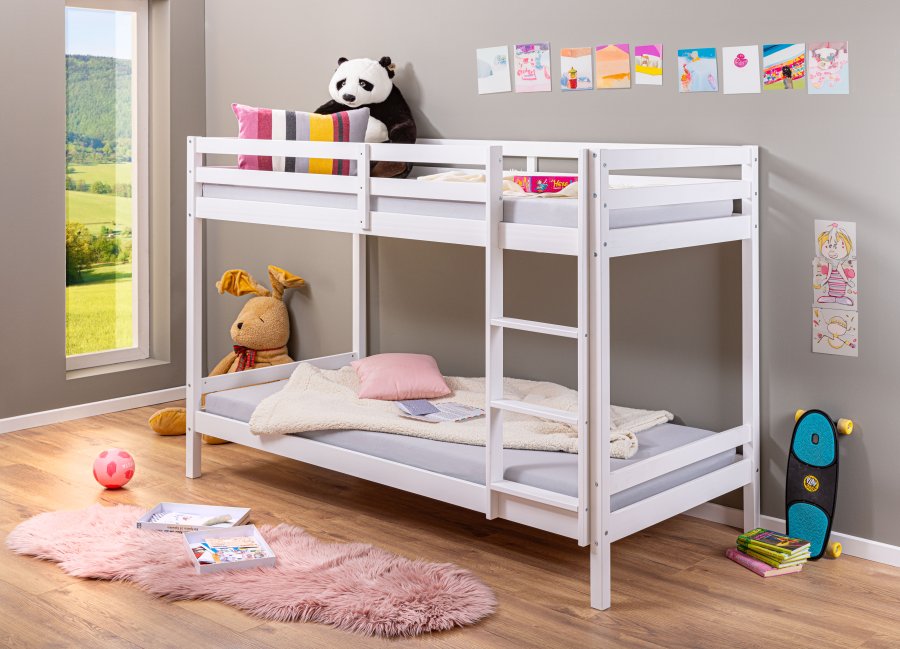 NORDIC LIVING COLLECTION Liten Cloud v�ningss�ng, vit, 207 x 96 x 150 cm, med 2 liggytor och 1 stege