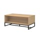 NORDIC LIVING COLLECTION Moderne salongbord laget av heltre furu, lakkert i Oak Colori. Stabilt stativ takket v�re en svart metallramme, god oppbevaringsplass takket v�re den sentrale hyllen.
