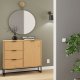 NORDIC LIVING COLLECTION Moderne kommode laget av heltre furu, lakkert i Oak Colori. Stabilt stativ takket v�re svart metallramme, h�ndtak i svart metall av h�y kvalitet, god oppbevaringsplass med 3 skuffer, 1 d�r med hylle.