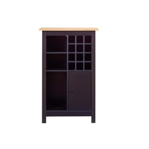 NORDIC LIVING COLLECTION Julina vinsk�p i svart med 1 d&ouml;rr, 3 stora fack och 12 sm� fack, perfekt f&ouml;r vin&auml;lskare