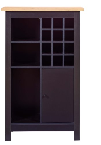 NORDIC LIVING COLLECTION Julina vinsk�p i svart med 1 d�rr, 3 stora fack och 12 sm� fack, perfekt f�r vin�lskare
