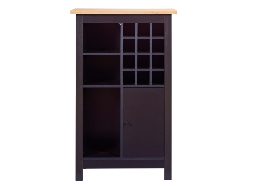 NORDIC LIVING COLLECTION Julina vinsk�p i svart med 1 d&ouml;rr, 3 stora fack och 12 sm� fack, perfekt f&ouml;r vin&auml;lskare