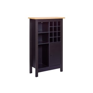 NORDIC LIVING COLLECTION Julina vinsk�p i svart med 1 d�rr, 3 stora fack och 12 sm� fack, perfekt f�r vin�lskare