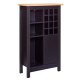 NORDIC LIVING COLLECTION Julina vinsk�p i svart med 1 d&ouml;rr, 3 stora fack och 12 sm� fack, perfekt f&ouml;r vin&auml;lskare