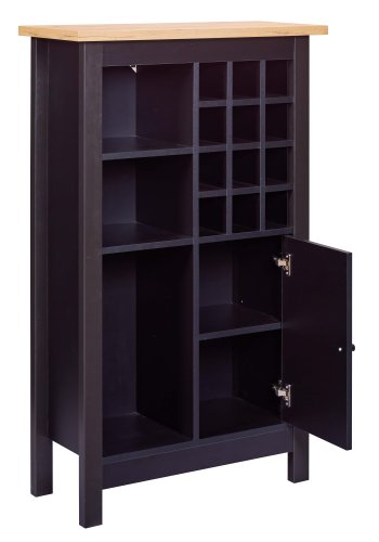 NORDIC LIVING COLLECTION Julina vinsk�p i svart med 1 d&ouml;rr, 3 stora fack och 12 sm� fack, perfekt f&ouml;r vin&auml;lskare