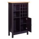 NORDIC LIVING COLLECTION Julina vinsk�p i svart med 1 d&ouml;rr, 3 stora fack och 12 sm� fack, perfekt f&ouml;r vin&auml;lskare