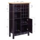 NORDIC LIVING COLLECTION Julina vinsk�p i svart med 1 d&ouml;rr, 3 stora fack och 12 sm� fack, perfekt f&ouml;r vin&auml;lskare