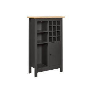 NORDIC LIVING COLLECTION Julina vinsk�p i gr�tt med 1 d�rr, 3 stora fack och 12 sm� fack, perfekt f�r vin�lskare